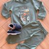 Conjunto Infantil Masculino Blusa Manga Longa Aventura e Calça Verde Fernanda Ramos Kids