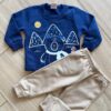 Conjunto Infantil Masculino Blusa Manga Longa Azul e Calça Jogger Fernanda Ramos Kids