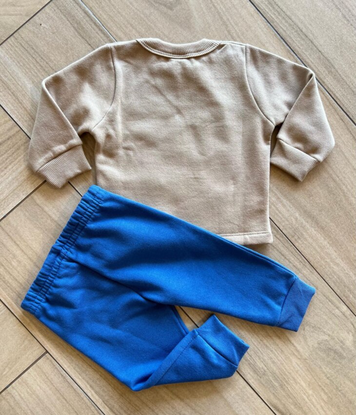 Conjunto Infantil Masculino Blusa Manga Longa Caqui e Calça Jogger Fernanda Ramos Kids