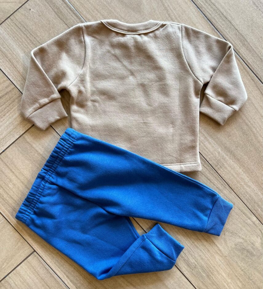 Conjunto Infantil Masculino Blusa Manga Longa Caqui e Calça Jogger Fernanda Ramos Kids