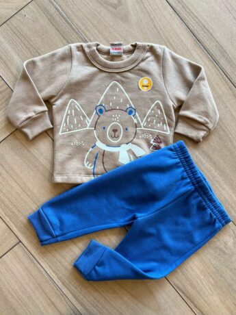 Conjunto Infantil Masculino Blusa Manga Longa Caqui e Calça Jogger Fernanda Ramos Kids