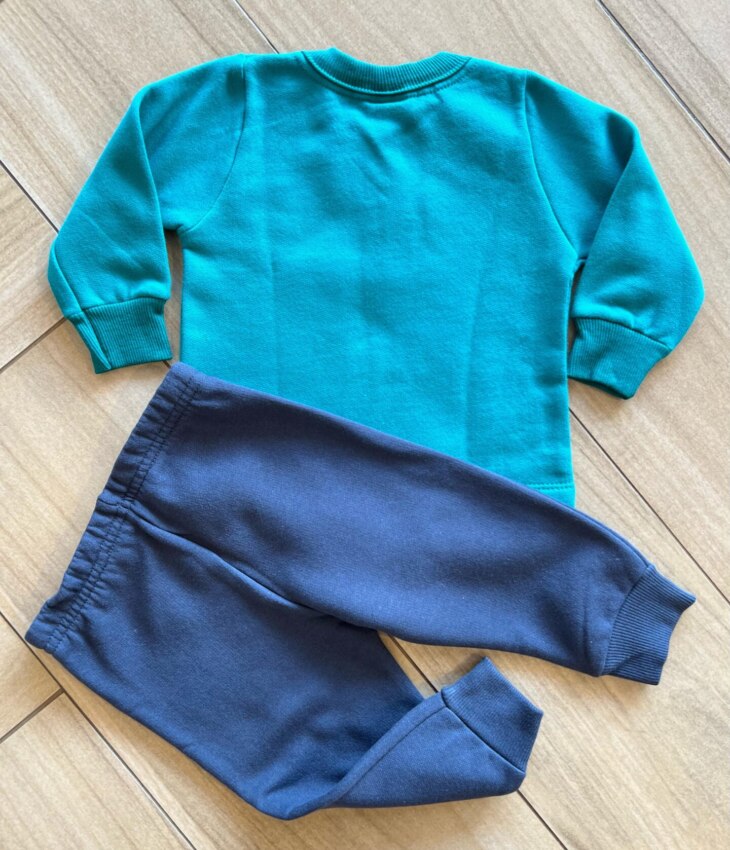Conjunto Infantil Masculino Blusa Manga Longa Fofo e Calça Azul Fernanda Ramos KIds