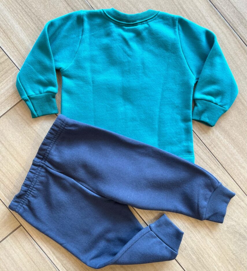 Conjunto Infantil Masculino Blusa Manga Longa Fofo e Calça Azul Fernanda Ramos KIds