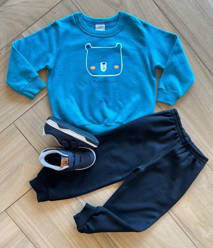 Conjunto Infantil Masculino Blusa Manga Longa Fofura e Calça Fernanda Ramos Kids