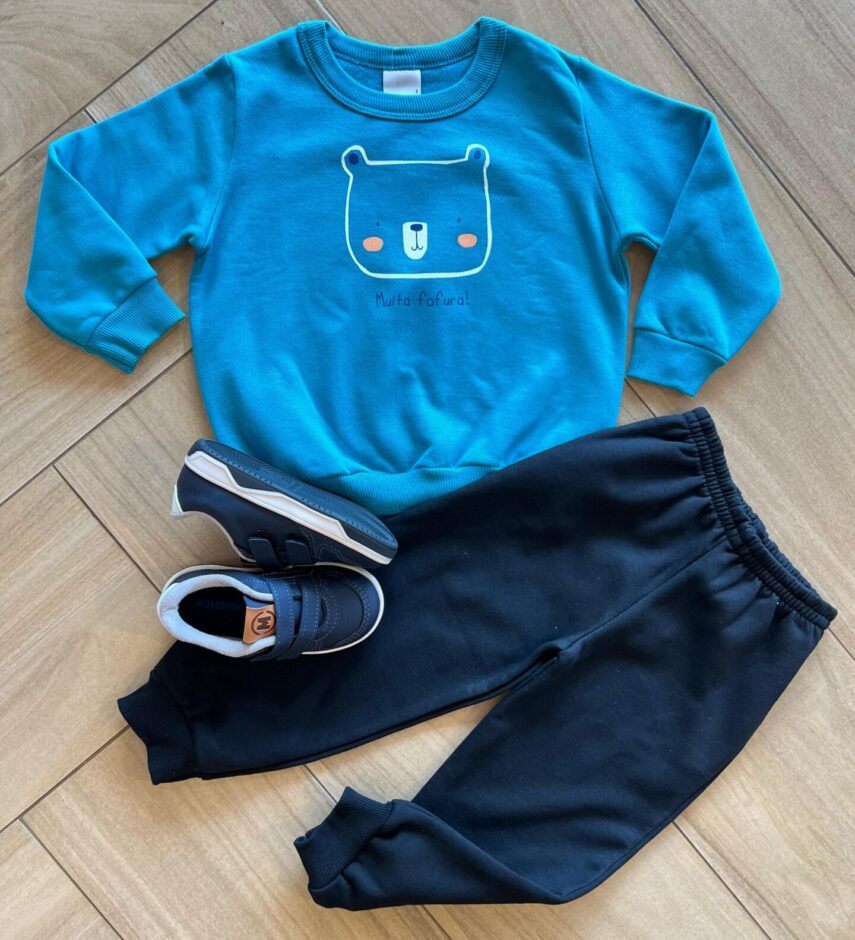Conjunto Infantil Masculino Blusa Manga Longa Fofura e Calça Fernanda Ramos Kids
