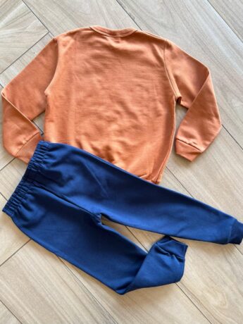 Conjunto Infantil Masculino Blusa Manga Longa Repeat e Calça Azul Fernanda Ramos Kids