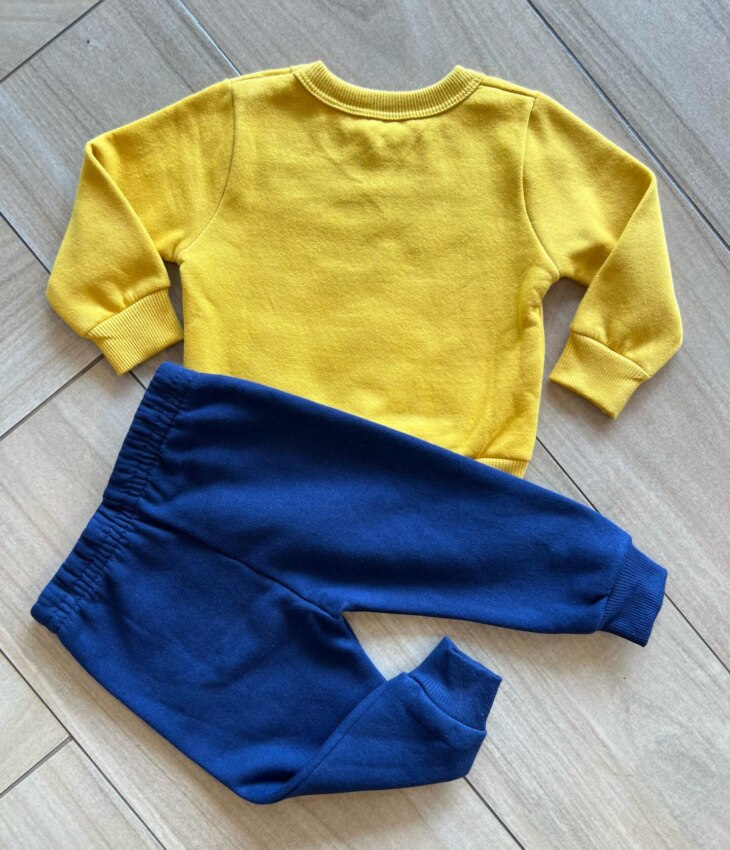 Conjunto Infantil Masculino Blusa Manga Longa Ursinhos e Calça Azul Fernanda Ramos Kids