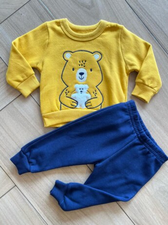 Conjunto Infantil Masculino Blusa Manga Longa Ursinhos e Calça Azul Fernanda Ramos Kids
