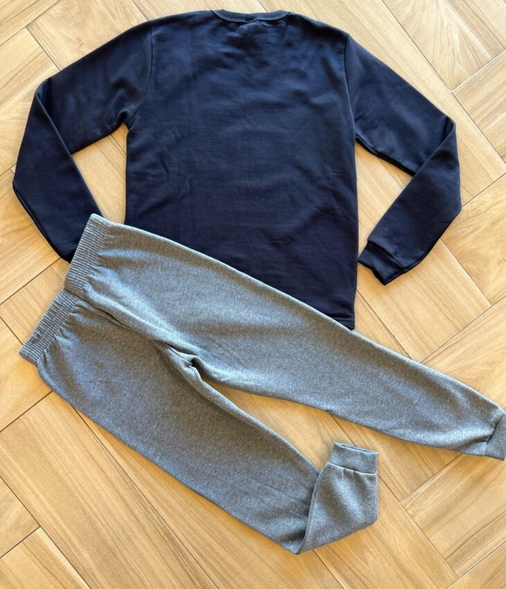 Conjunto Infantil Masculino Blusa Manga Longa World e Calça Cinza Fernanda Ramos Kids