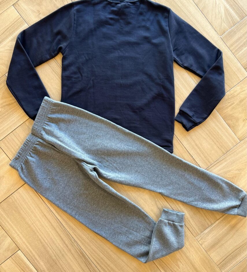 Conjunto Infantil Masculino Blusa Manga Longa World e Calça Cinza Fernanda Ramos Kids