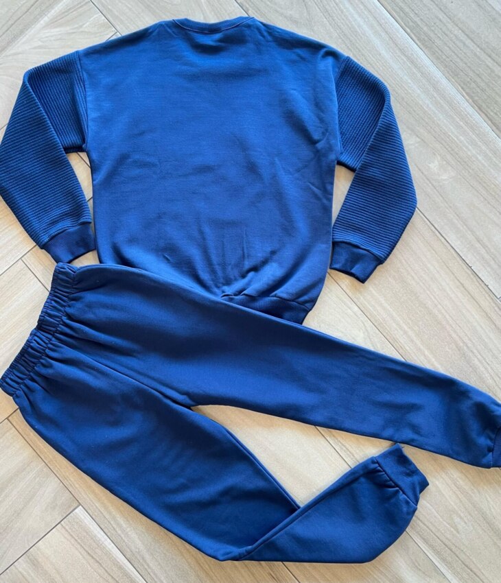 Conjunto Infantil Masculino Blusão Discory e Calça Azul Marinho Fernanda Ramos Kids