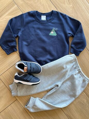 Conjunto Infantil Masculino Blusão Hora de Acampar e Calça Fernanda Ramos Kids