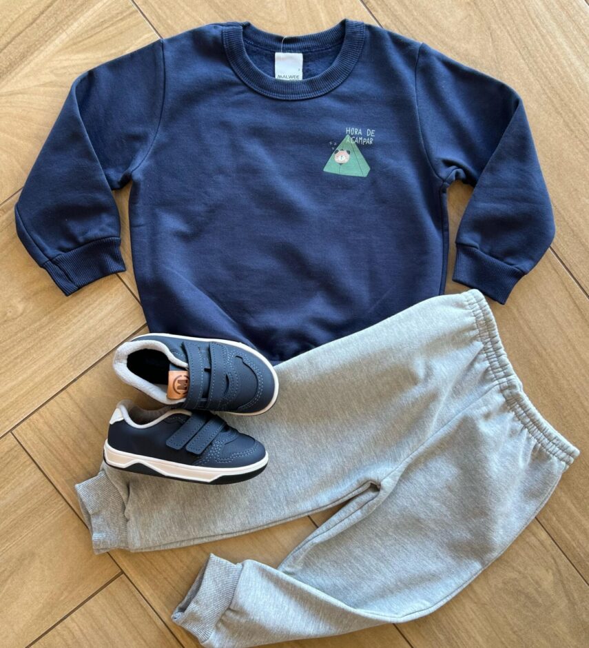 Conjunto Infantil Masculino Blusão Hora de Acampar e Calça Fernanda Ramos Kids