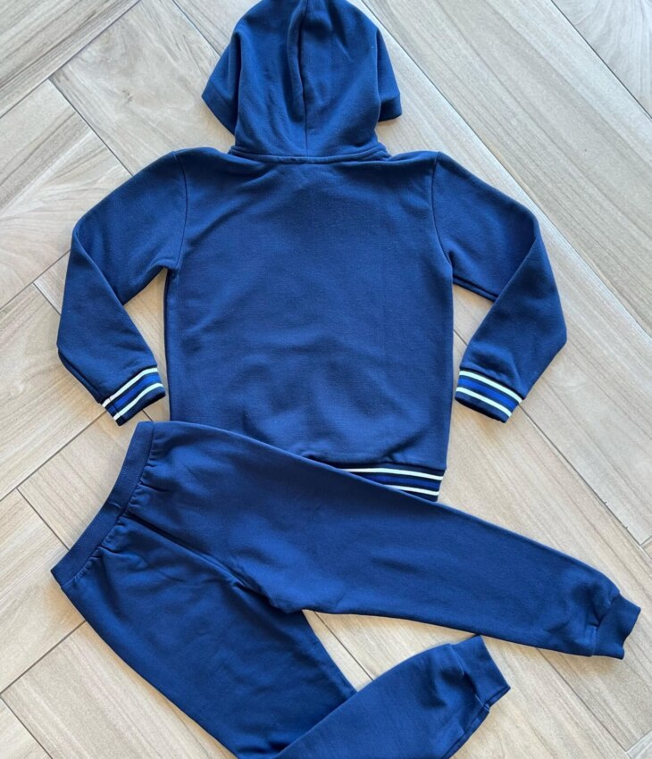 Conjunto Infantil Masculino Blusão Team Sport e Calça Azul Marinho Fernanda Ramos Kids