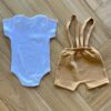 fernandaramoskids com br Conjunto Infantil Masculino Body Branco e Jardineira Moletom Mescla2