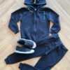 Conjunto Infantil Masculino Jaqueta com Capuz e Calça Preta Fernanda Ramos Kids