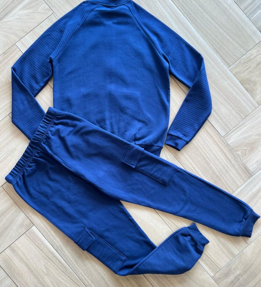 Conjunto Infantil Masculino Jaqueta com Detalhe e Calça Jogger Azul Fernanda Ramos Kids