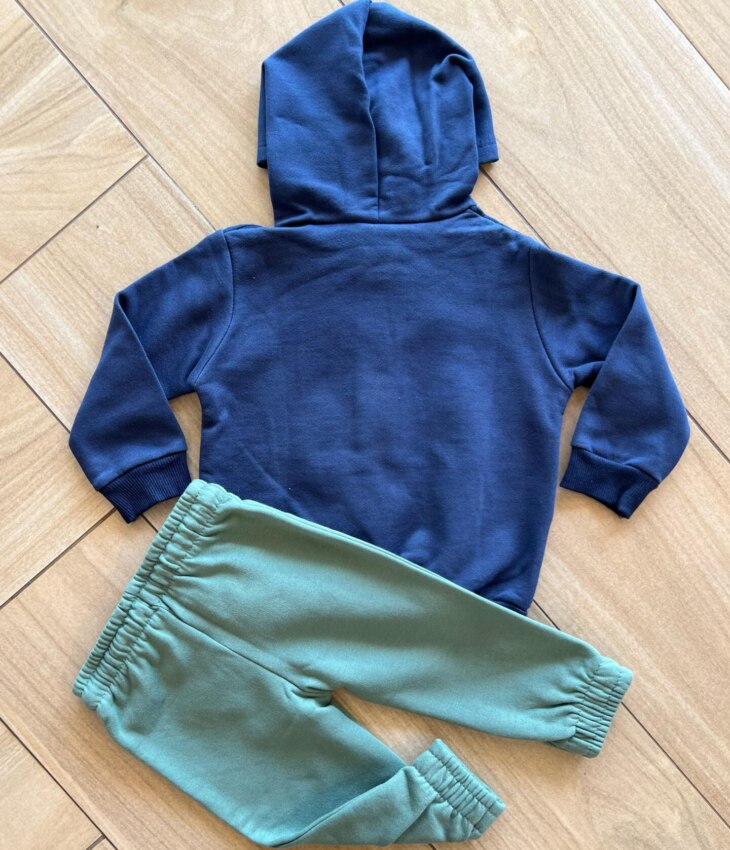 Conjunto Infantil Masculino Jaqueta com Detalhe e Calça Verde Fernanda Ramos Kids