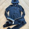 Conjunto Infantil Masculino Jaqueta e Calça Detalhe Lateral Preta Fernanda Ramos Kids