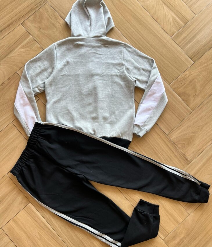 Conjunto Infantil Masculino Jaqueta e Calça Linha Lateral Preta Fernanda Ramos Kids