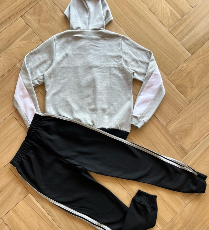 Conjunto Infantil Masculino Jaqueta e Calça Linha Lateral Preta Fernanda Ramos Kids