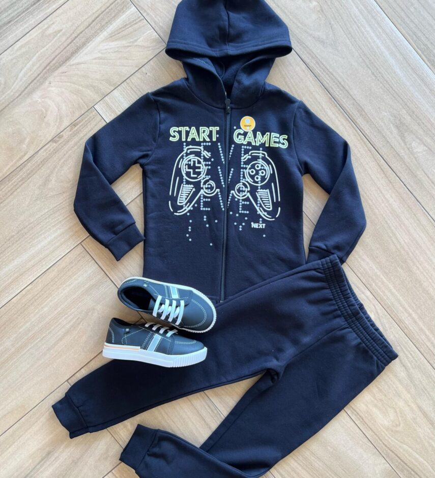 Conjunto Infantil Masculino Jaqueta Star Game e Calça Preta Fernanda Ramos Kids