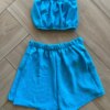 Conjunto Juvenil Feminino Kimono Top e Short Saia Azul Fernanda Ramos Kids
