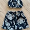 Conjunto Juvenil Feminino Kimono Top e Short Saia Estampado Preto Fernanda Ramos Kids