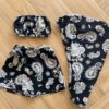 Conjunto Juvenil Feminino Kimono Top e Short Saia Estampado Preto Fernanda Ramos Kids