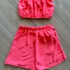 Conjunto Juvenil Feminino Kimono Top e Short Saia Rosa Neon Fernanda Ramos Kids