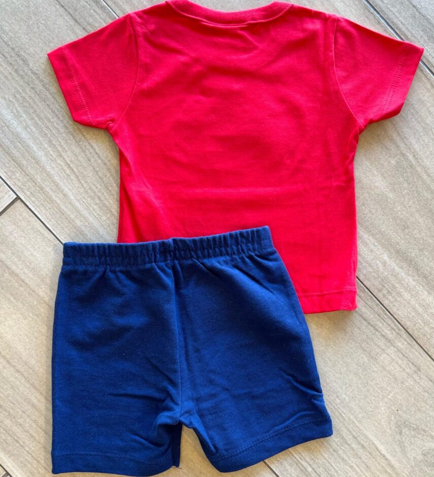 Conjunto Masculino Camiseta Big Tubmarino e Bermuda Azul Fernanda Ramos Kids