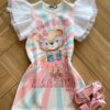 Vestido Infantil Feminino em Fly Tech Estampado Tule Poá Fernanda Ramos Kids