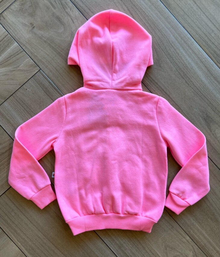 Jaqueta Moletom Infantil Feminina Rosa Neon Fernanda Ramos Kids