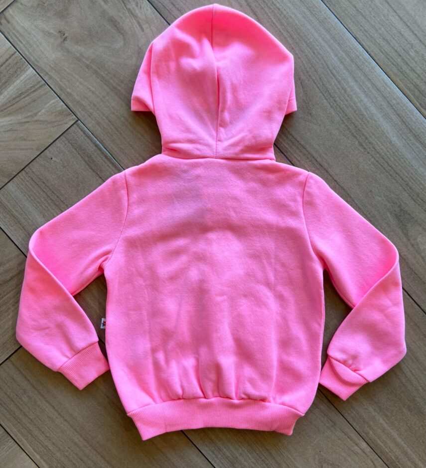 Jaqueta Moletom Infantil Feminina Rosa Neon Fernanda Ramos Kids