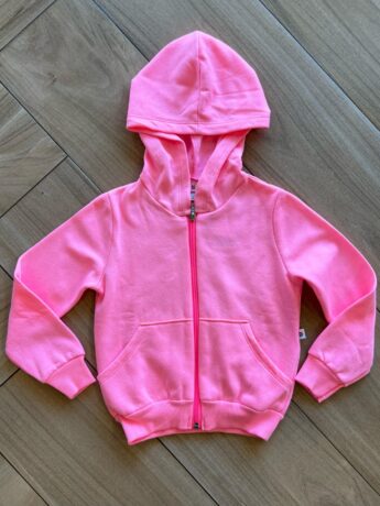 Jaqueta Moletom Infantil Feminina Rosa Neon Fernanda Ramos Kids