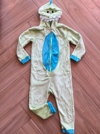 Macacão Pijama Infantil Masculino Kigurumi Dinossauro Verde Claro Fernanda Ramos Kids