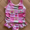 Maiô Feminino Infantil Babado e Estampa Flores Rosa Fernanda Ramos Kids