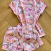 Pijama Infantil Feminino Blusa e Short Unicórnio Rosa Fernanda Ramos Kids