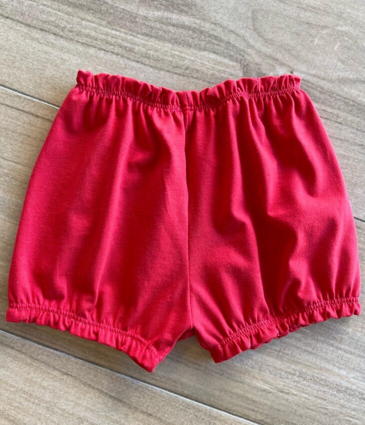 Short Infantil Feminino Básico Vermelho Fernanda Ramos Kids