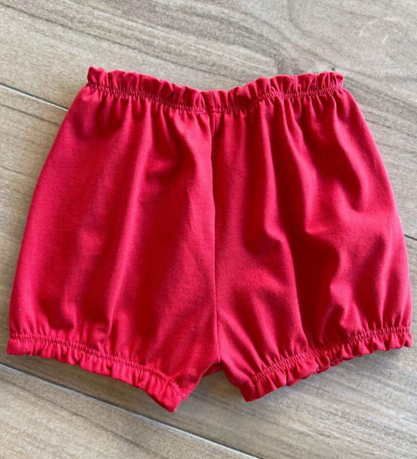 Short Infantil Feminino Básico Vermelho Fernanda Ramos Kids
