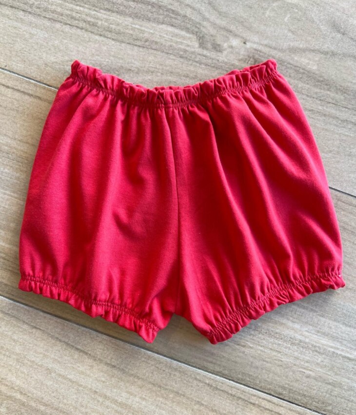 Short Infantil Feminino Básico Vermelho Fernanda Ramos Kids