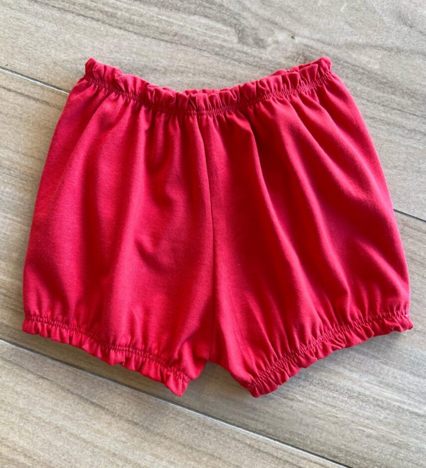 Short Infantil Feminino Básico Vermelho Fernanda Ramos Kids