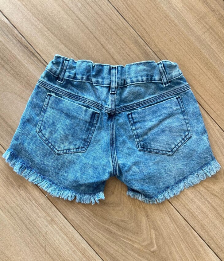 Short Infantil Feminino Jeans Lilo & Stitch Apaixonado Fernanda Ramos Kids
