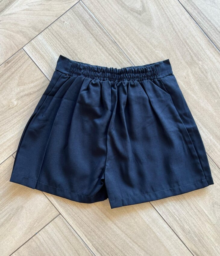 Short Saia Infantil Feminino com Elástico na Cintura Preto Fernanda Ramos Kids