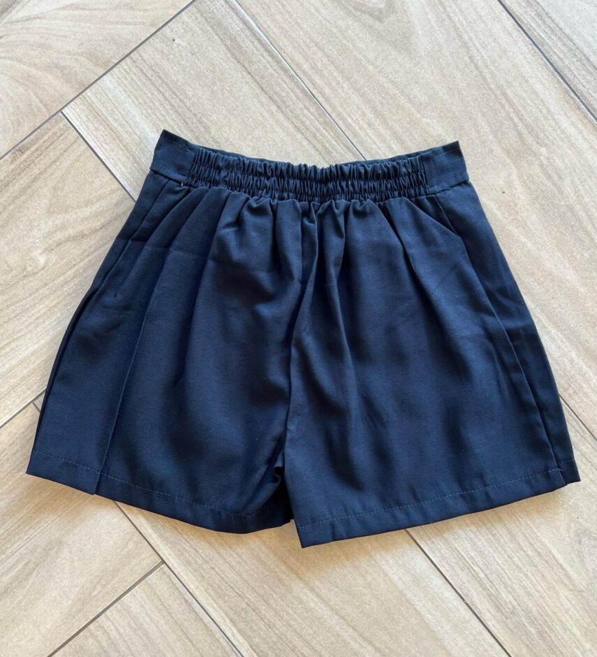 Short Saia Infantil Feminino com Elástico na Cintura Preto Fernanda Ramos Kids