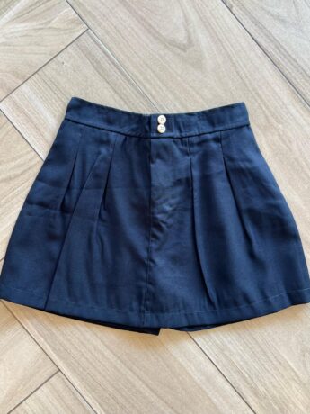 Short Saia Infantil Feminino com Elástico na Cintura Preto Fernanda Ramos Kids