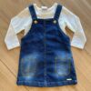 Vestido Infantil Feminino Jeans e Blusa Manga Longa Off White Fernanda Ramos Kids