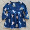 Vestido Infantil Feminino Manga Longa Molecotton Estampado Azul Fernanda Ramos Kids