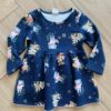 Vestido Infantil Feminino Manga Longa Molecotton Estampado Azul Fernanda Ramos Kids
