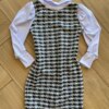 Vestido Infantil Feminino Manga Longa Tweed Xadrez Fernanda Ramos Kids